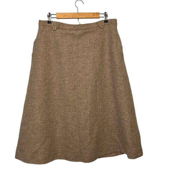 Vintage Appleseed's Brown Shetland Wool Maxi Skirt Conservative Size 16 Petite - Picture 1 of 12
